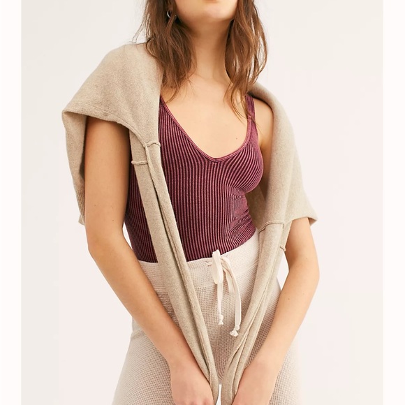 Washed Seamless Crop : washed vintage wine X-Small/Small. NWOT - Picture 2 of 7